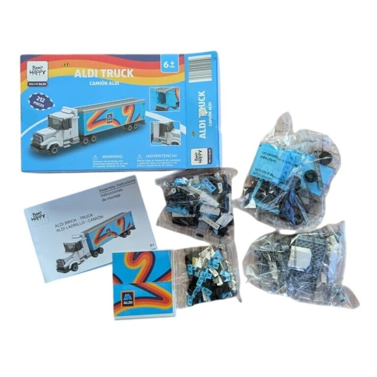 NEW and SEALED Aldi Truck Building Toy Set 212 Pieces Bee Happy Brand