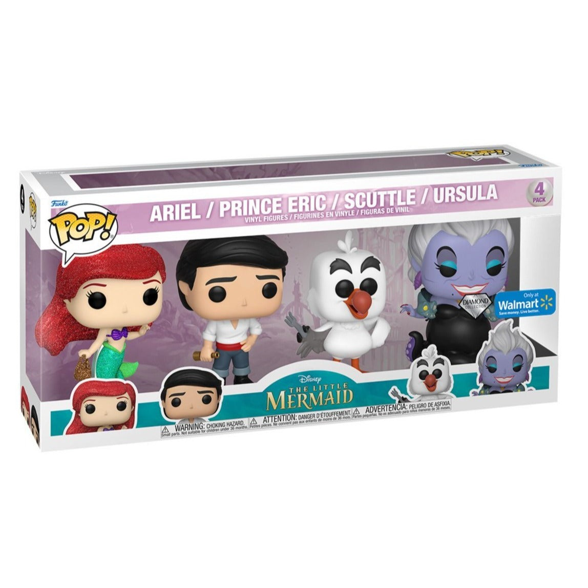 Funko Pop! Disney's The Little Mermaid 4 Pack Diamond Limited Edition
