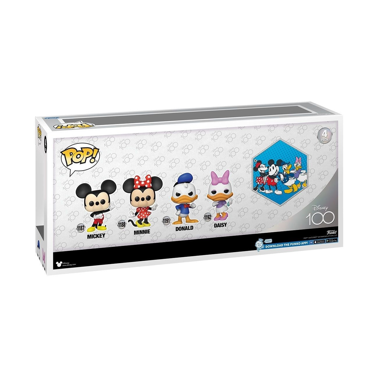 Funko Pop 4 Pack Disney 100 Anniversary Mickey Minnie Donald Daisy Walmart Exclusive