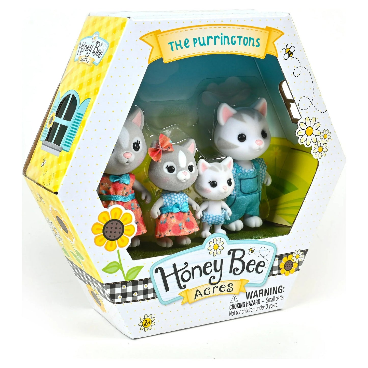 Honey Bee Acres The Purringtons Cat Family 4 Piece Doll Figures