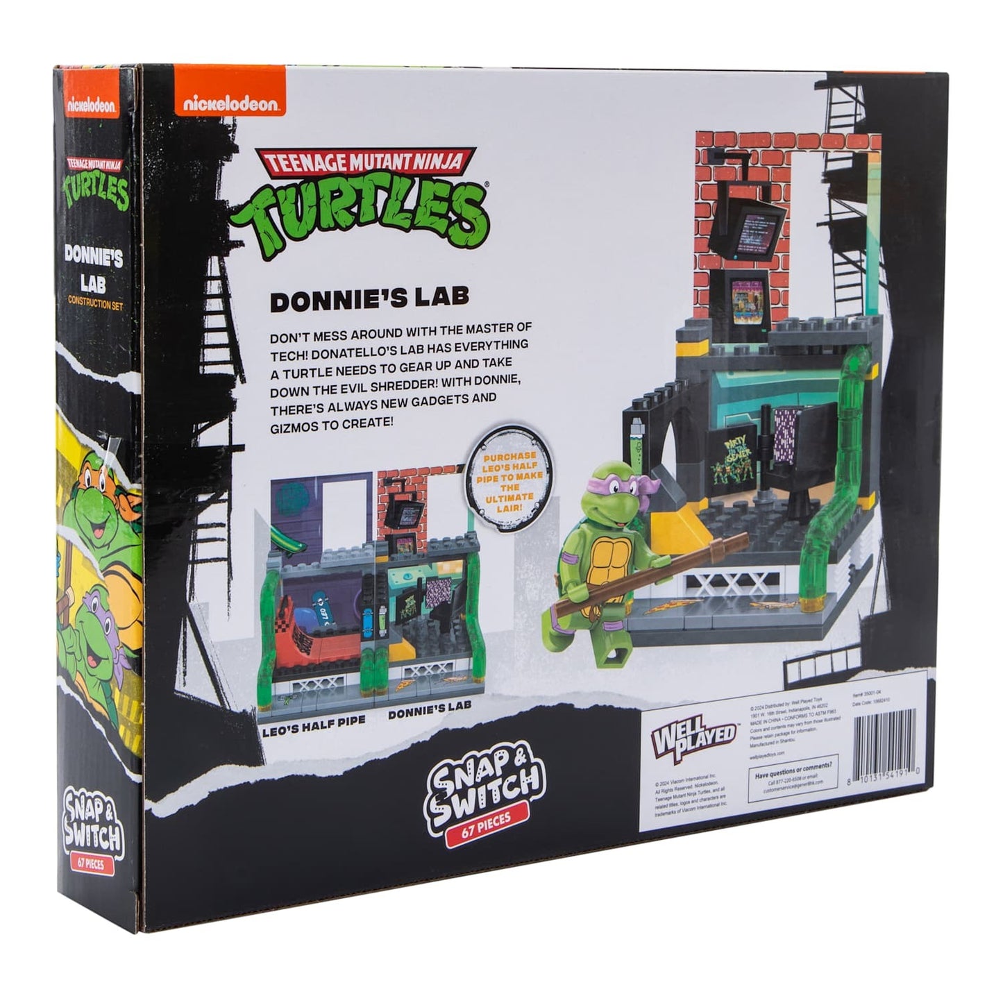 Teenage Mutant Ninja Turtles Snap & Switch Construction Set Bundle Vending Machine Donnies Lab Pizza Parlor With Mikey