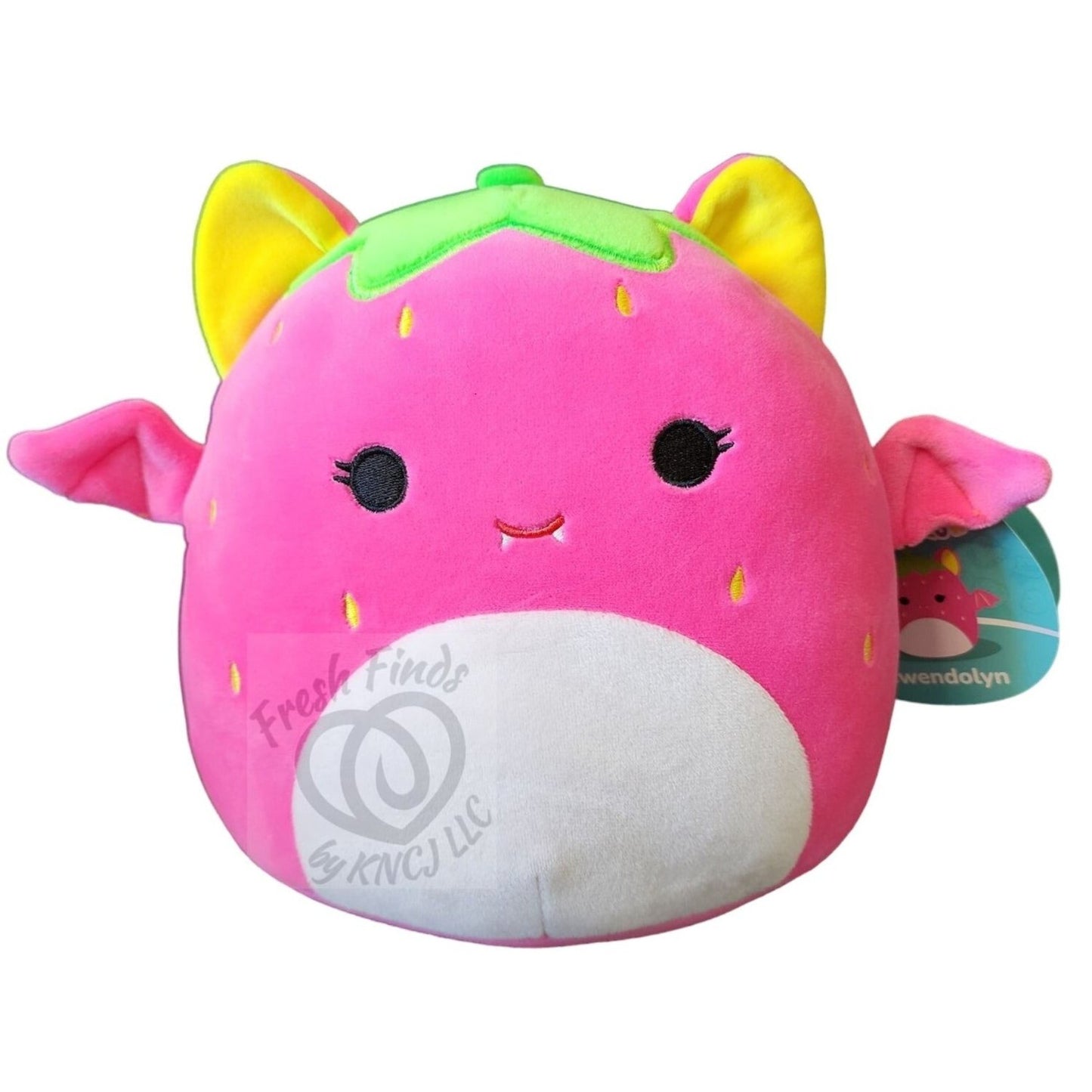 Squishmallows Gwendolyn the Strawberry Bat 5 Inch Black Light Exclusive