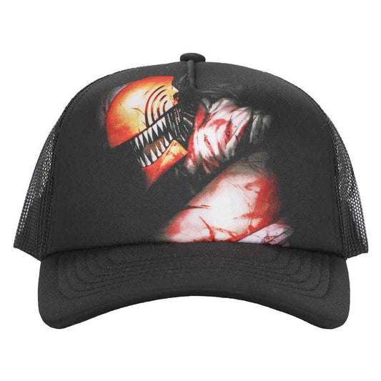 Chainsaw Man Black Mesh Polyester Trucker Hat