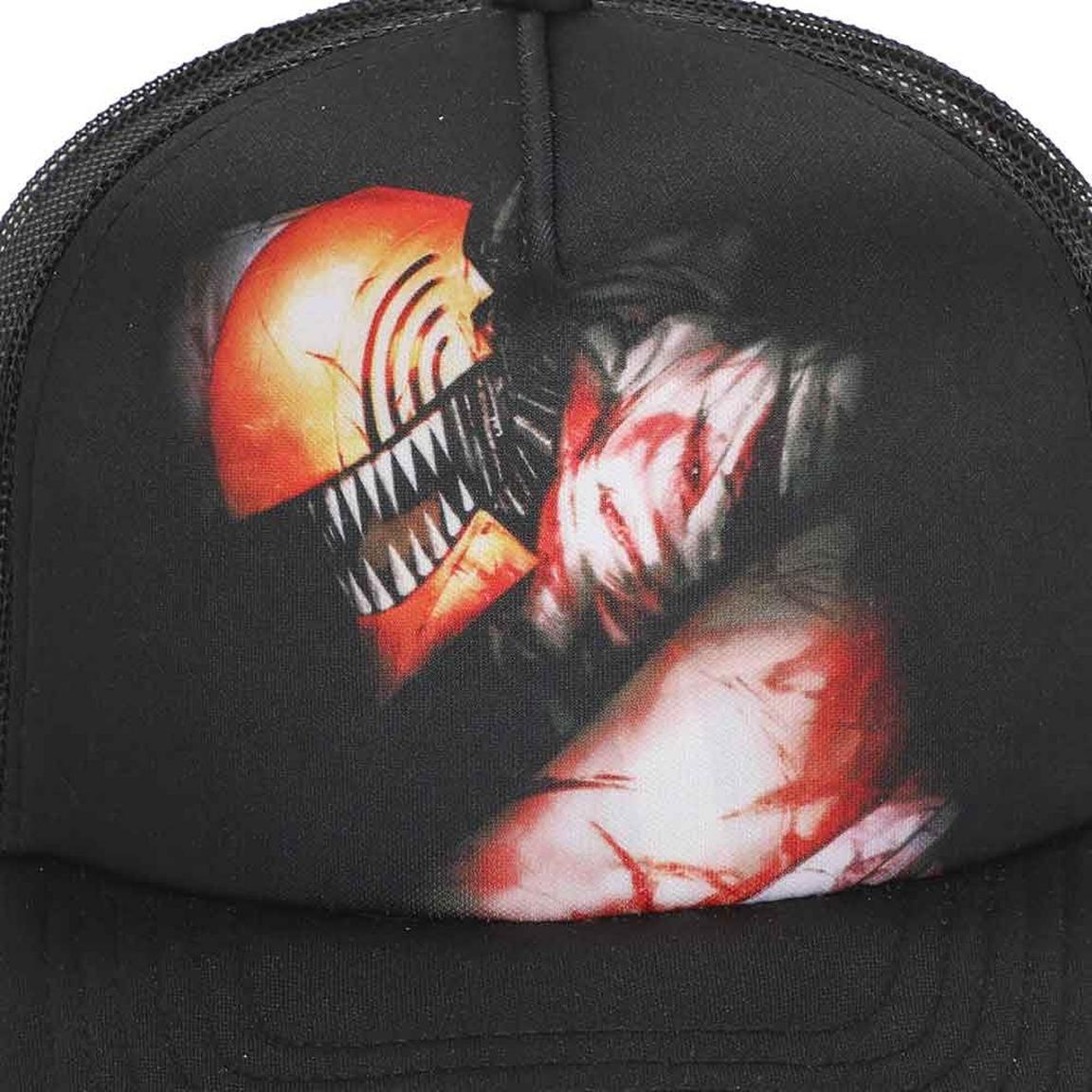 Chainsaw Man Black Mesh Polyester Trucker Hat