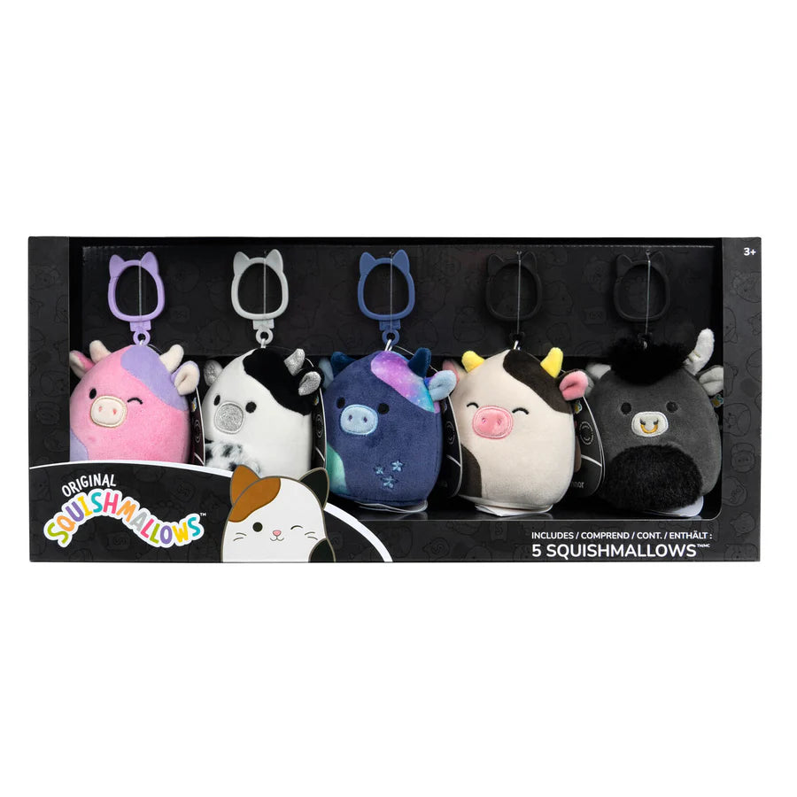 Squishmallows Cow Clip 5 Pack Rare Select Series 3.5 Inch