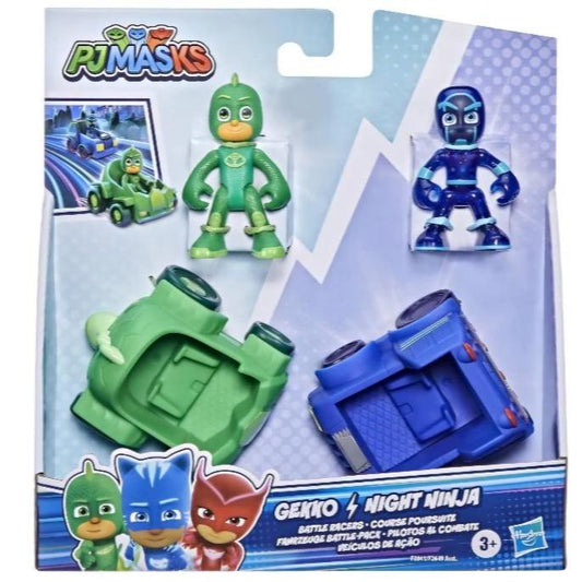 PJ Masks Gekko and Night Ninja Action Figures with Battle Racers