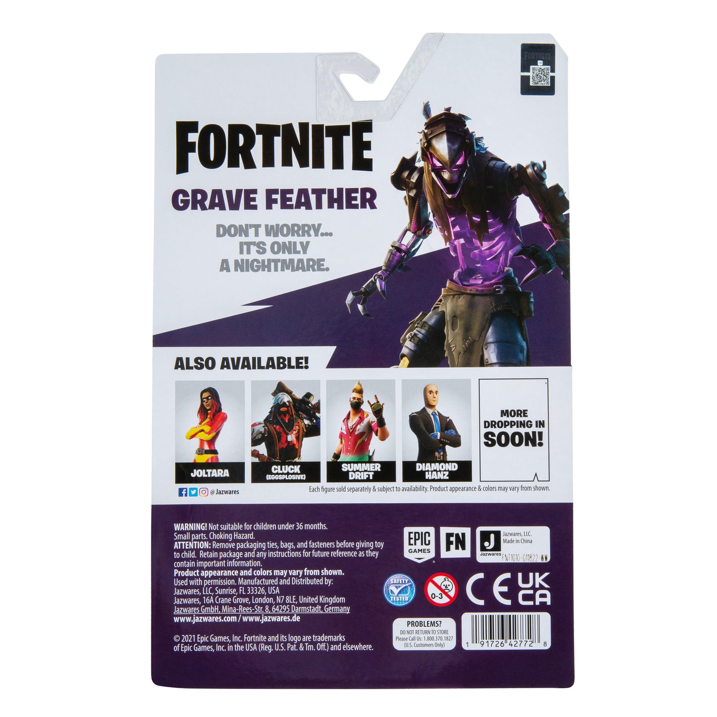 Fortnite Grave Feather 4 Inch Figure with 28 Points of Articulation