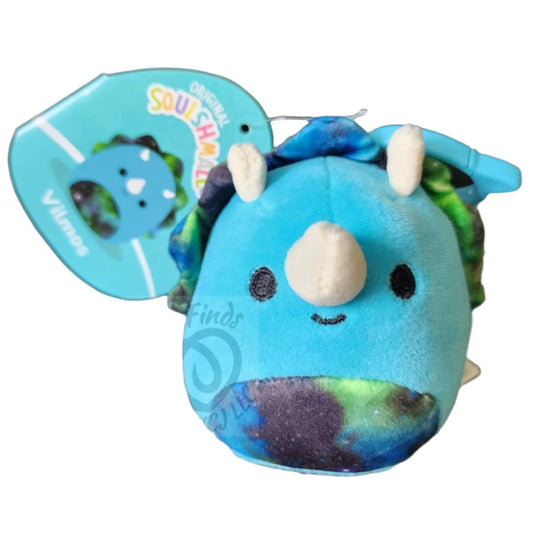 Squishmallows Vilmos the Triceratops Exclusive 3.5 Inch Clip HTF