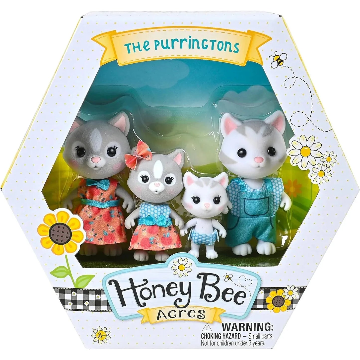 Honey Bee Acres The Purringtons Cat Family 4 Piece Doll Figures